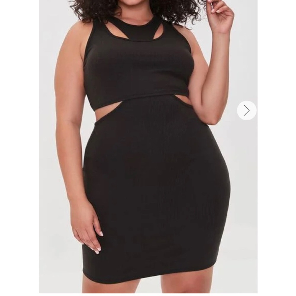 Forever 21 Black Cutout Ribbed Bodycon Dress